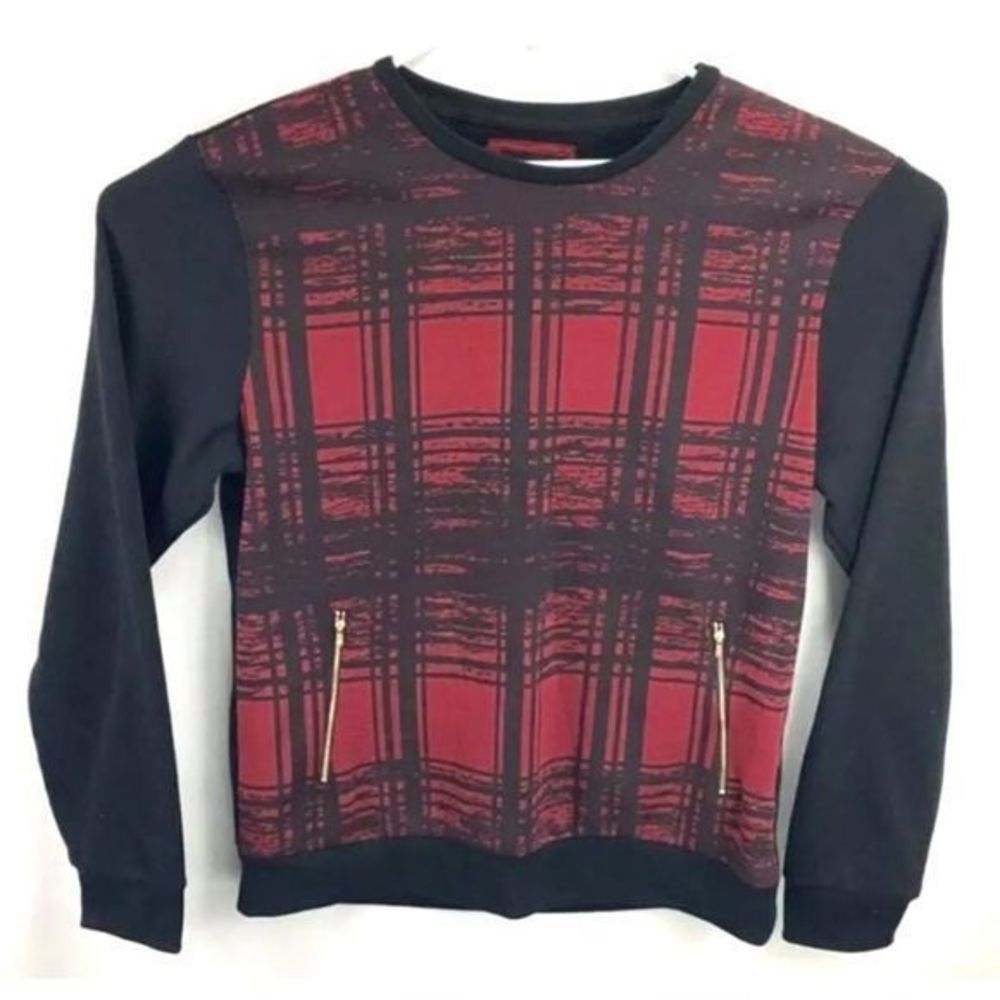 🌊CARBON MENS  Pull Over Sweater Red & Black XL
